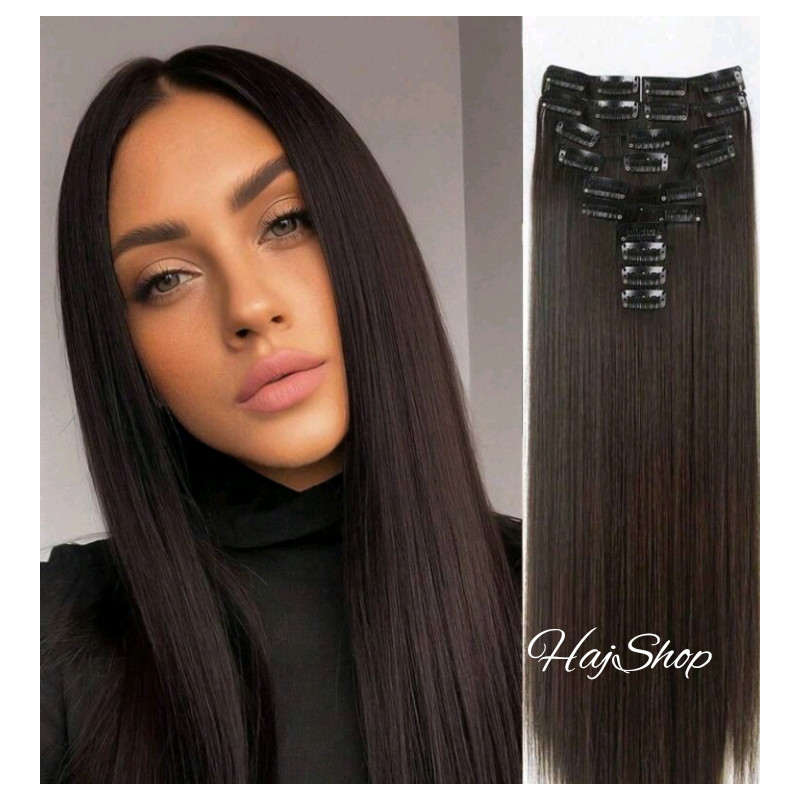 Csatos póthaj, nagyon sőtétbarna 2-3színmélység 40cm Csatos póthaj, nagyon sőtétbarna 2-3színmélység 40cm