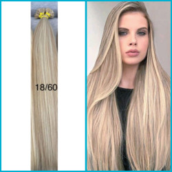 PRÉMIUM  Keratinos 100% póthaj I-TIP mikrogyűrűzéshez, BALAYAGE  60cm