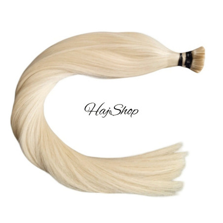 prémium i-tip keratinos emberi póthaj mikrógyűrűzéshez hamvas platinaszőke 70cm