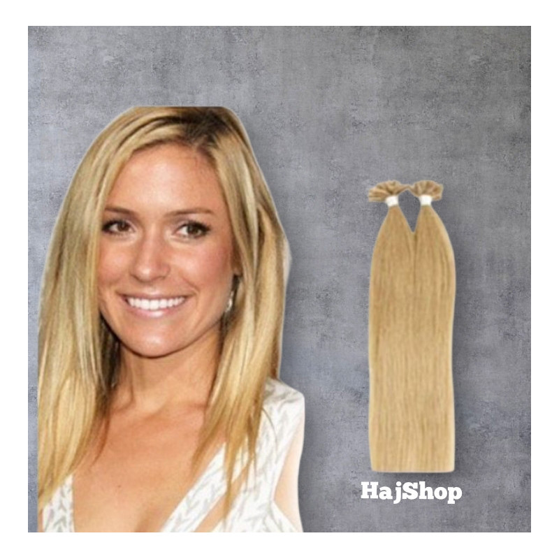 Keratinos póthaj U-TIP hőillesztéshez kőzépszőke 50cm Keratinos póthaj U-TIP hőillesztéshez kőzépszőke 50cm