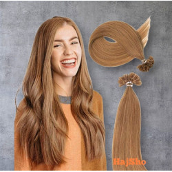 Keratinos  emberi  póthaj U-TIP  hőillesztéshez, sötétszőke 60cm