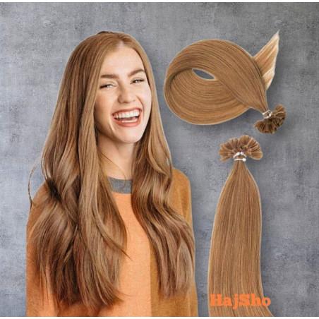 Keratinos  emberi  póthaj U-TIP  hőillesztéshez, sötétszőke 60cm