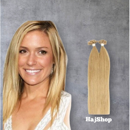 Keratinos emberi póthaj U-TIP  hőillesztéshez, középszőke 40cm