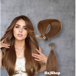 Keratinos emberi  póthaj I-TIP  mikrogyűrűzéshez, középbarna 60cm