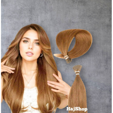 Keratinos I-TIP emberi  póthaj mikrogyűrűzéshez, világosbarna 40cm 