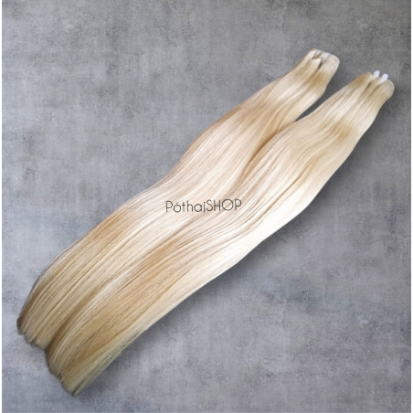 PRÉMIUM Tresszelt 100% EMBERI póthaj,  platinaszőke  50cm