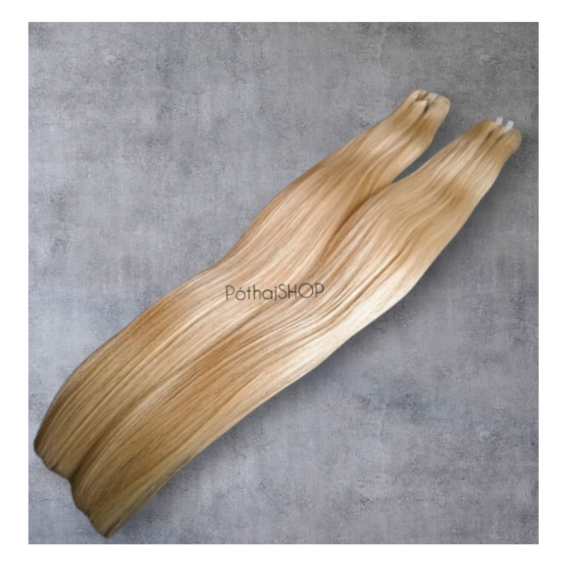 PRÉMIUM  Tresszelt 100% EMBERI  póthaj, világosszőke 50cm