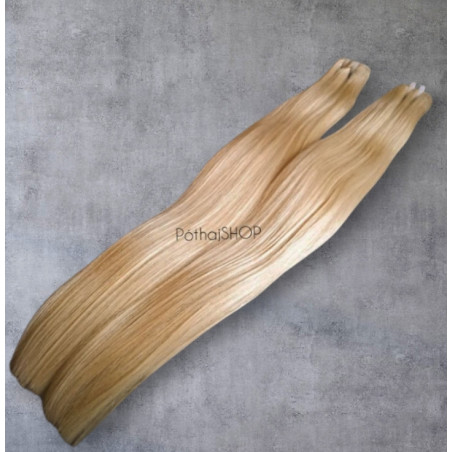 PRÉMIUM  Tresszelt 100% EMBERI  póthaj, világosszőke 50cm