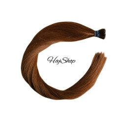 PRÉMIUM minőségű Keratinos U-Tip 100% emberi  póthaj mikrogyűrűzéshez, középbarna 60cm ,50gr