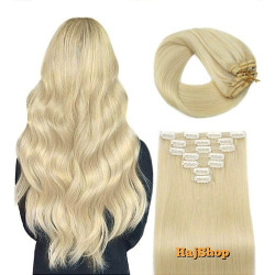 csatos póthaj hamvas platinaszőke 50cm