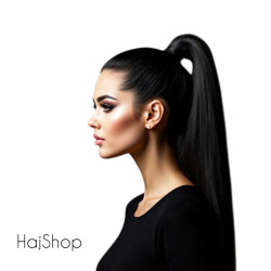 Póthaj copf - lófarok  emberi póthaj, fekete 50cm