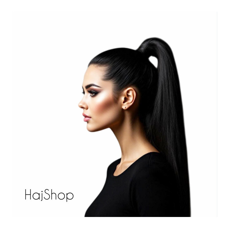 Póthaj copf - lófarok  emberi póthaj, fekete 50cm