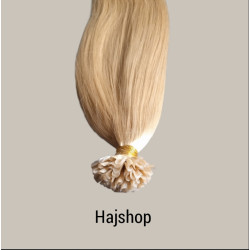 Keratinos emberi póthaj U-TIP hőillesztéshez, aranyszőke 60cm