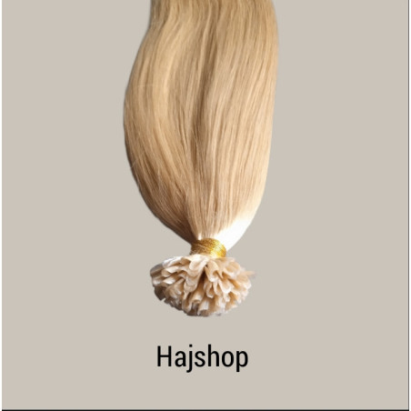 Keratinos emberi póthaj U-TIP hőillesztéshez, aranyszőke 60cm