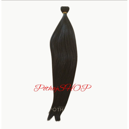 PRÉMIUM Tresszelt 100% emberi póthaj,természetes fekete 50cm 50gr