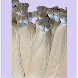 PRÉMIUM 100% emberi póthaj, natur copf ,Hamvas Platinaszőke, Super Double Drawn 60cm