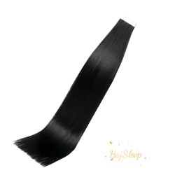 Ragasztócsíkos  emberi póthaj, fekete 55cm