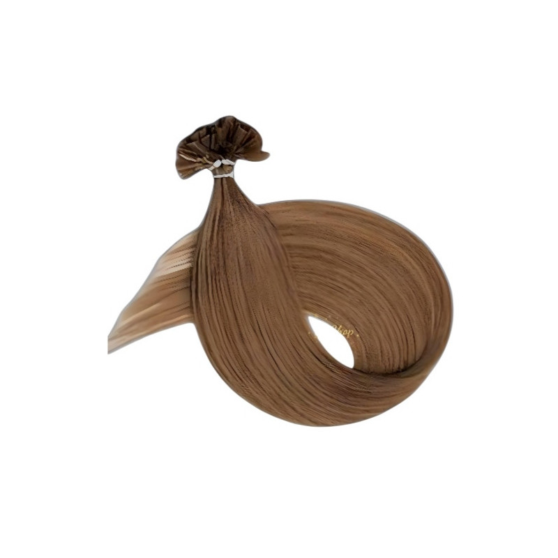 Keratinos emberi póthaj U-TIP hőillesztéshez, világosbarna 60cm