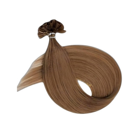 Keratinos emberi póthaj U-TIP hőillesztéshez, világosbarna 60cm