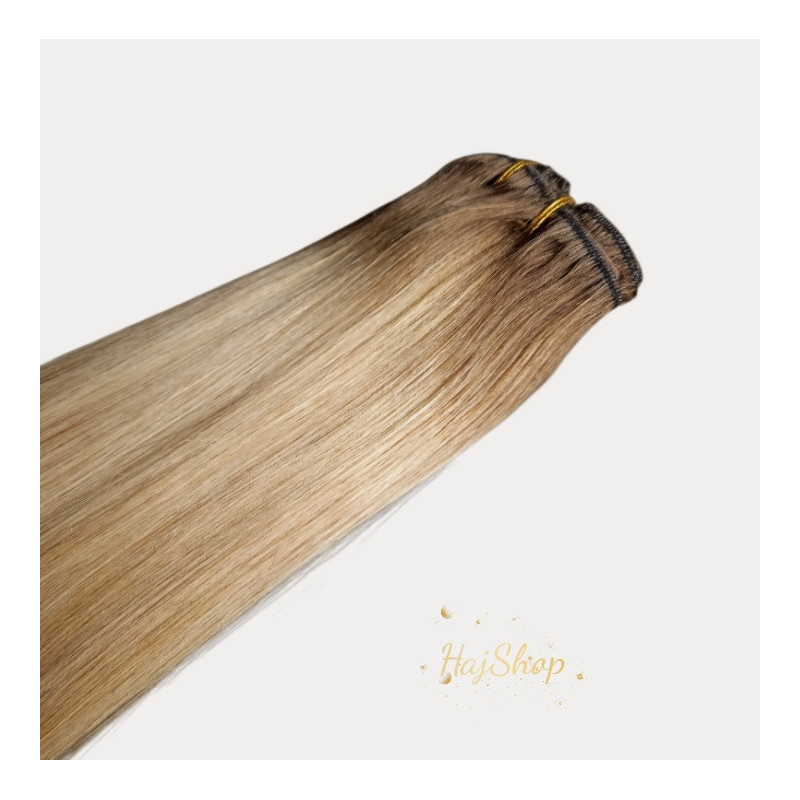 Csatos 100% emberi póthaj, ombre 50cm