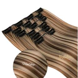 Csatos  emberi póthaj, melírozott 60cm