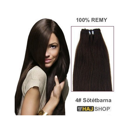 Tresszelt 100% emberi póthaj, sötétbarna 50cm