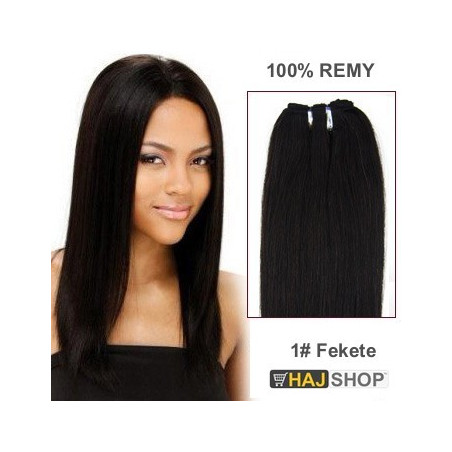 Tresszelt 100% emberi póthaj, fekete 50cm