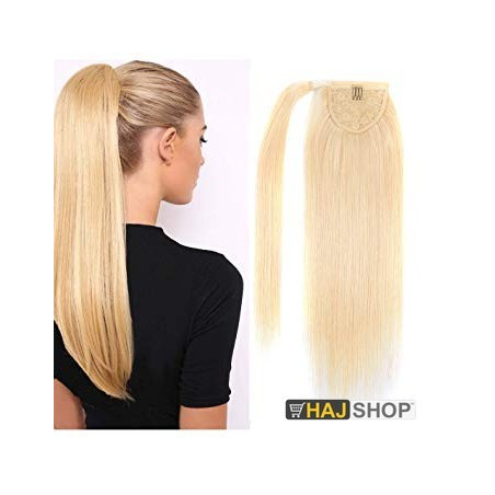 Póthaj copf - lófarok 100% emberi póthaj, platinaszőke 50cm
