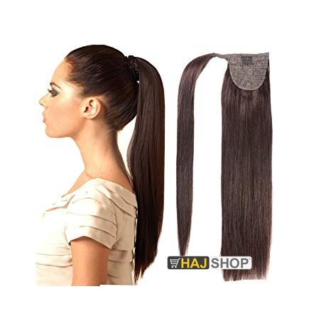 Póthaj copf - lófarok 100% emberi póthaj, sötétbarna 50cm