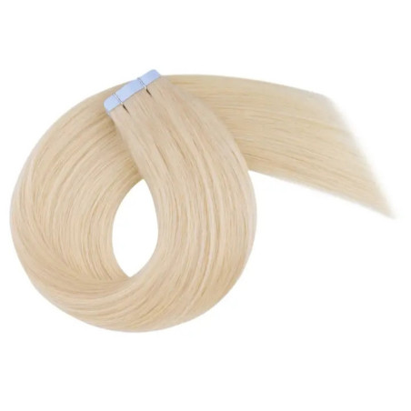 TAPE IN Ragasztócsíkos 100% emberi póthaj, platinaszőke 50cm