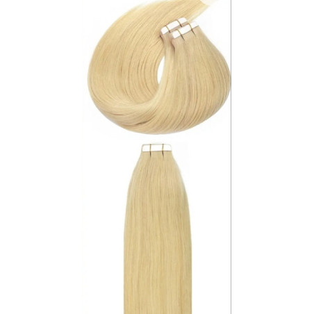 TAPE IN Ragasztócsíkos 100% emberi póthaj, világosszőke 50cm
