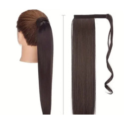 Póthaj copf - lófarok 100% emberi póthaj, sötétbarna 50cm