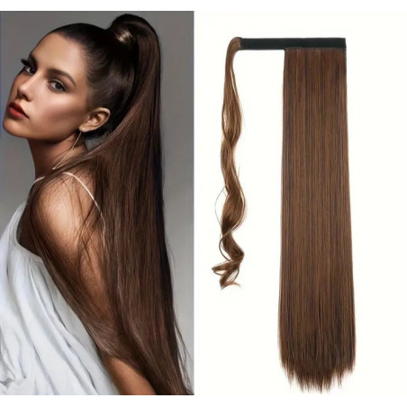 Póthaj copf - lófarok 100% emberi póthaj, világosbarna 60cm