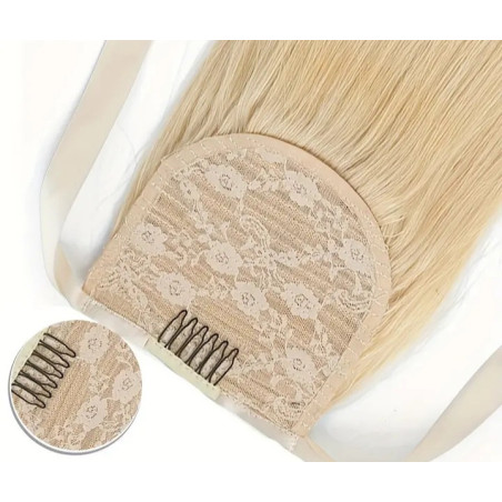 Póthaj copf - lófarok 100% emberi póthaj, világosszőke 60cm
