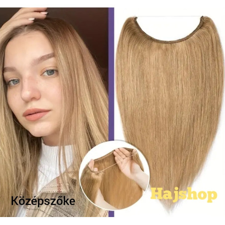 Damilos Flip in emberi póthaj, középbarna 50cm