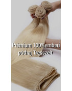 PRÉMIUM MINŐSÉGŰ 100% EMBERI TRESSZELT PÓTHAJAK 50cm,60cm,70cm